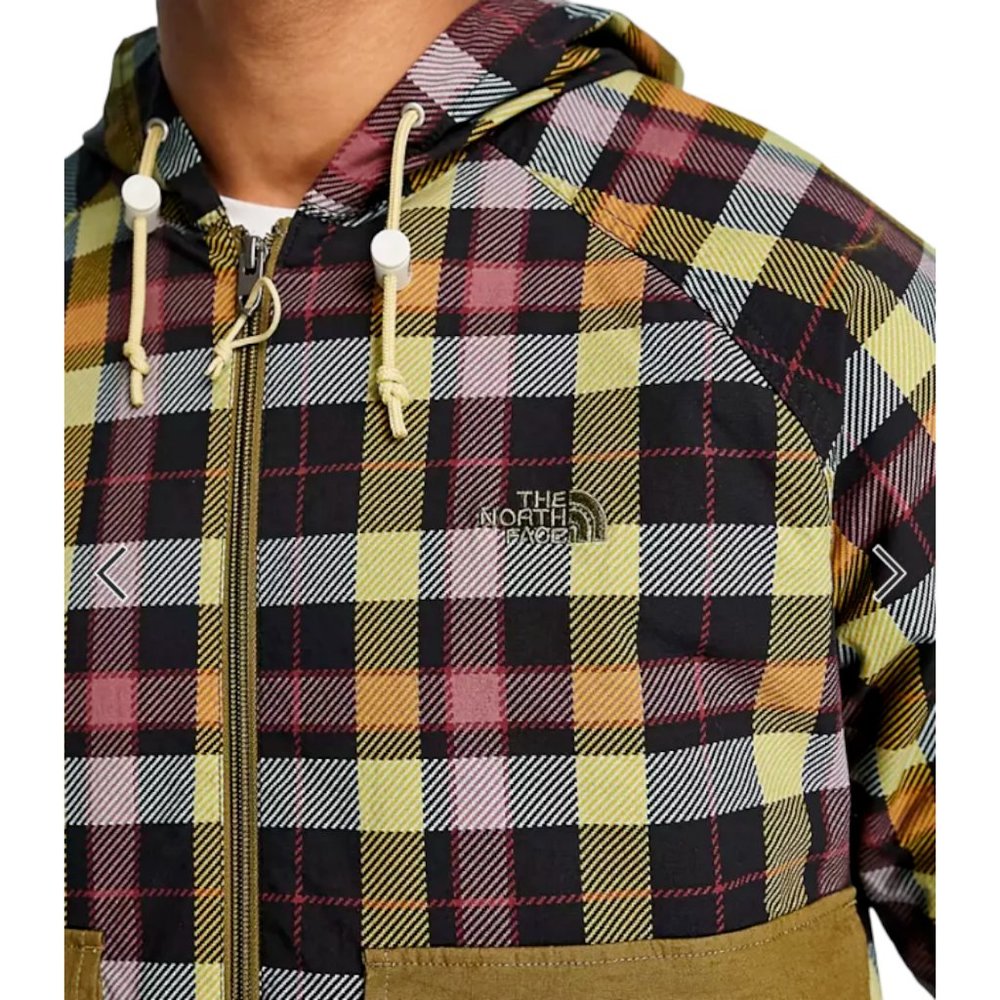 The North Face TNF Ripstop Wind Hooded Jacket Hoodie Plaid Men's - Picture 4 of 7